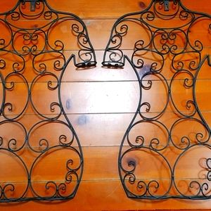 Set of 2 steel wall dress forms. Black